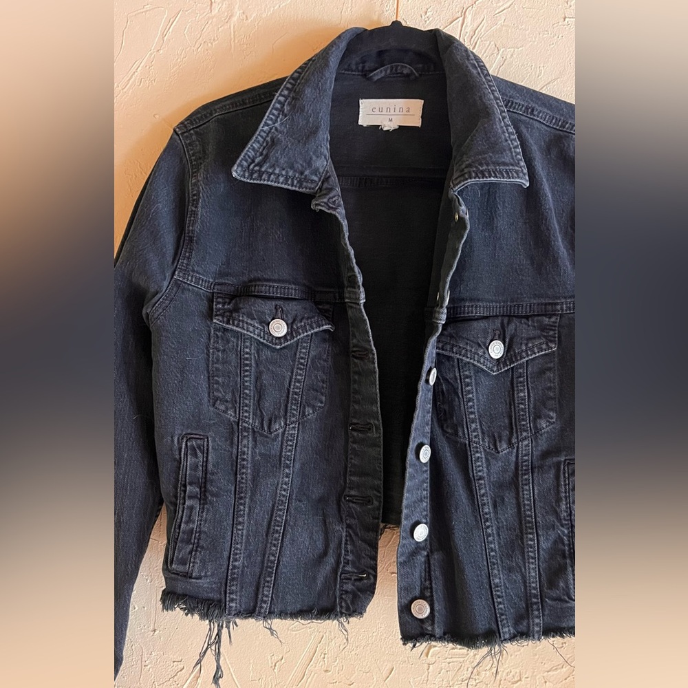 SALE⚡️Cropped Black Denim Jacket